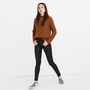 Madewell Jeans High-Rise Skinny Leather Edition Stretchy True Black 24 NWOT‎